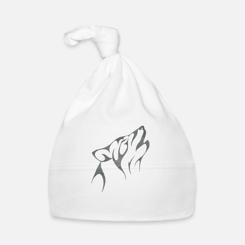 Wolf - Baby Bio-Mütze - Weiß