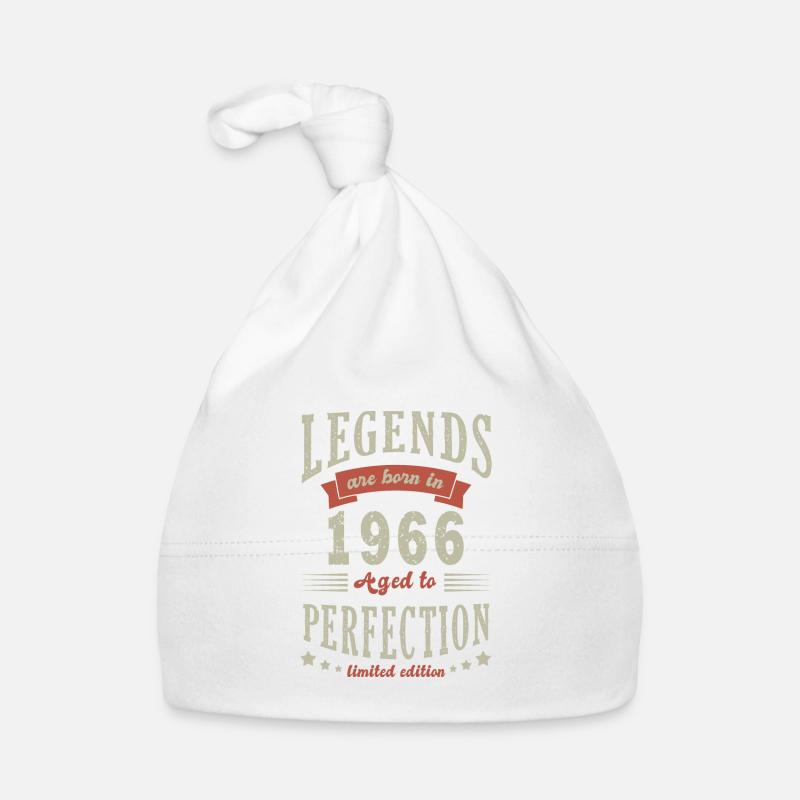 légende née en 1966 Cadeau anniversaire 56 ans - Bonnet bio Bébé - blanc