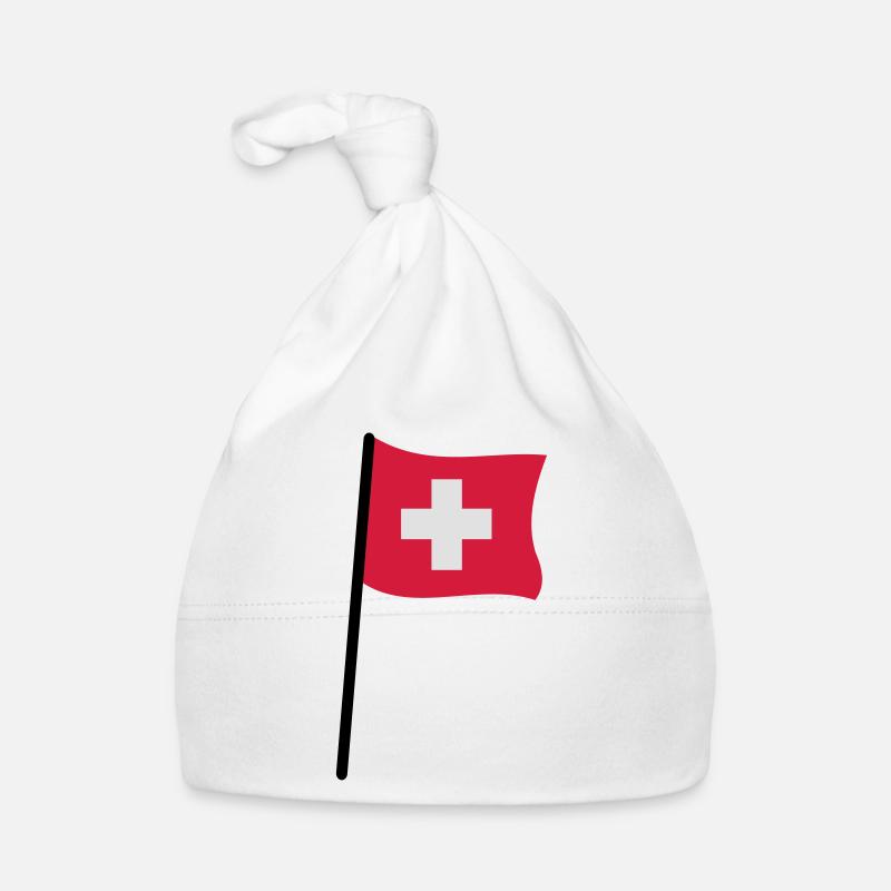 Schweizer Flagge Baby Bio-Mütze
