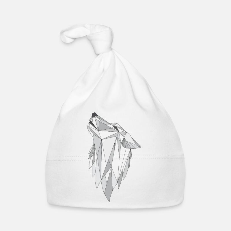 Geometrie Wolf grau Baby Bio-Mütze