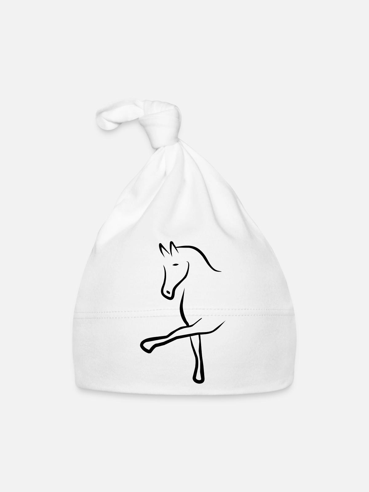 cheval - Bonnet bio Bébé - blanc - Devant