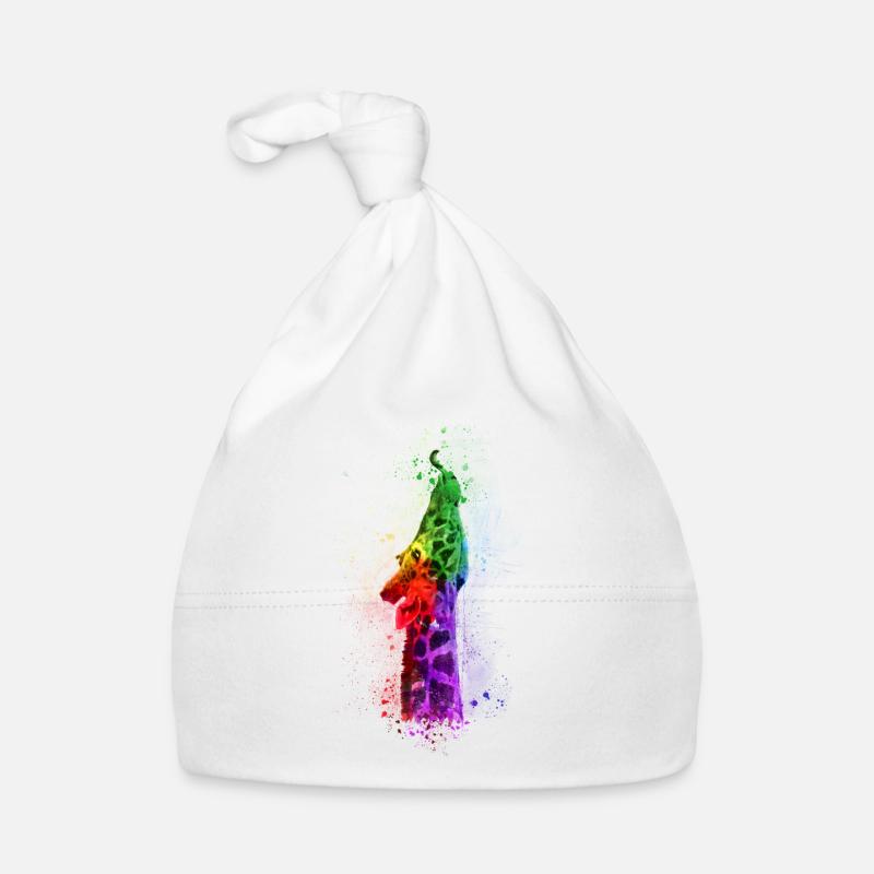 Multicolour Giraffe Organic Baby Cap