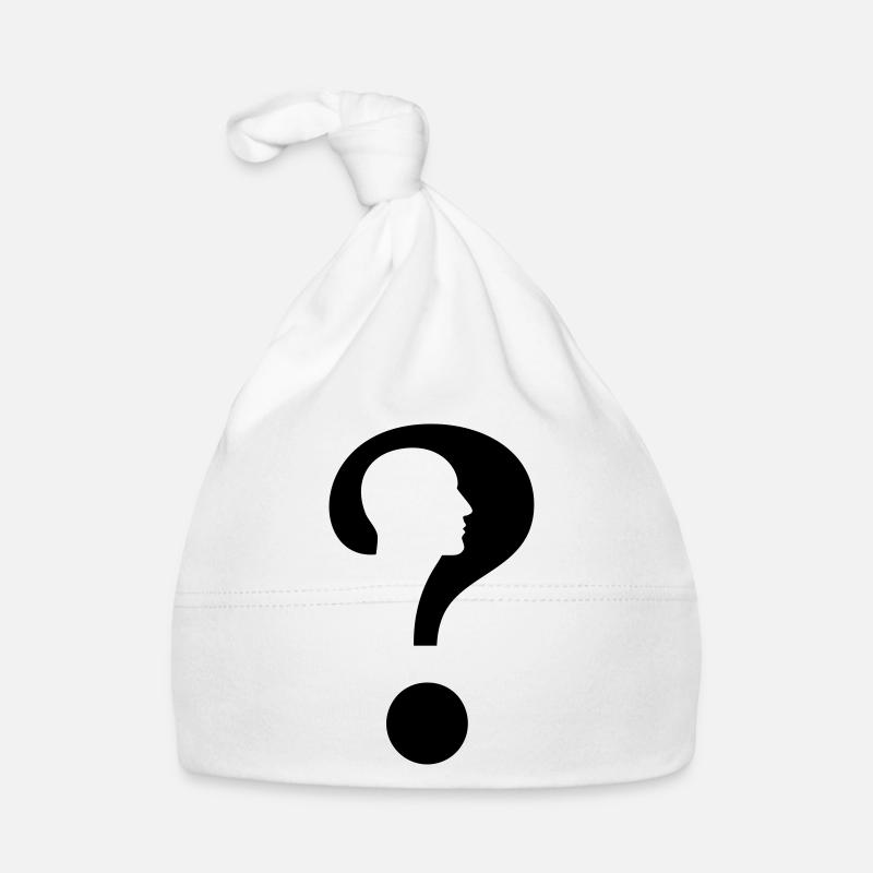 Point d’interrogation avec silhouette homme # Bonnet bio Bébé