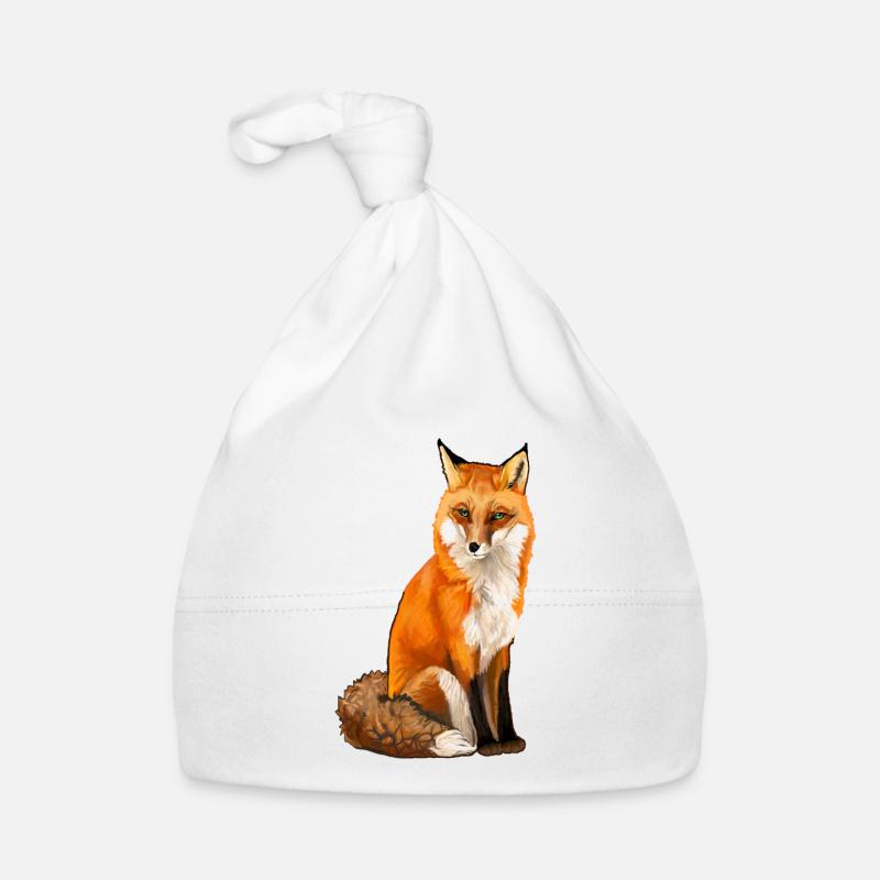 Fuchs - Baby Bio-Mütze - Weiß