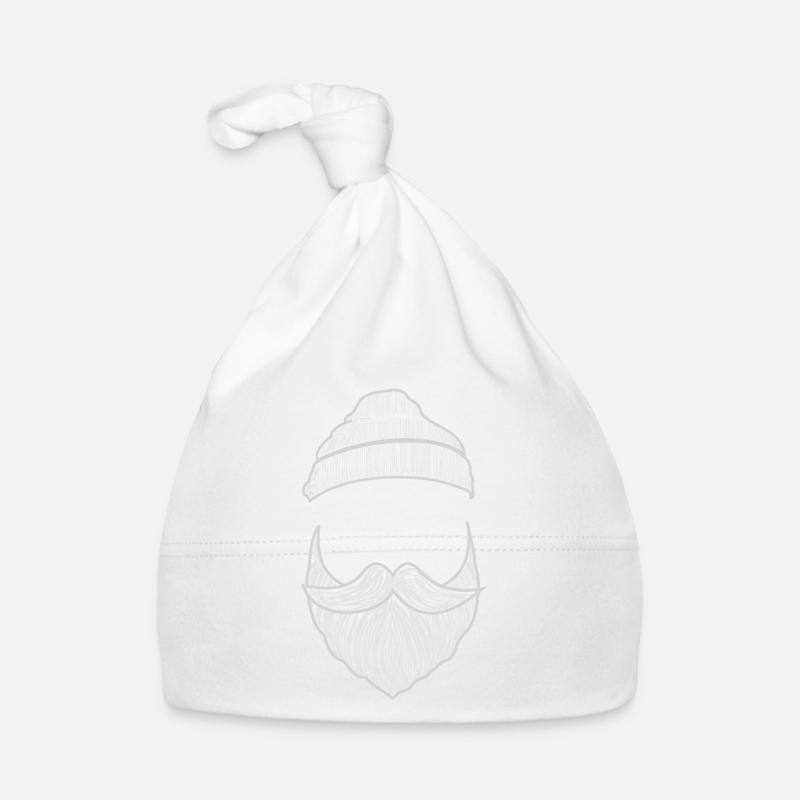 Barbe avec bonnet - Bonnet bio Bébé - blanc