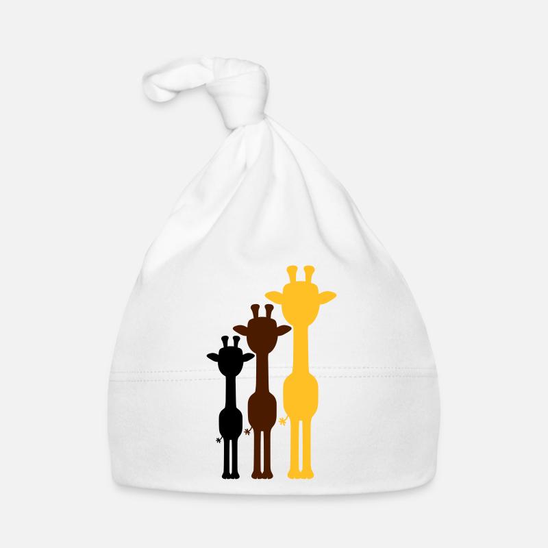 3 Colors Cool Giraffe Outline Shadow Silhouette Organic Baby Cap