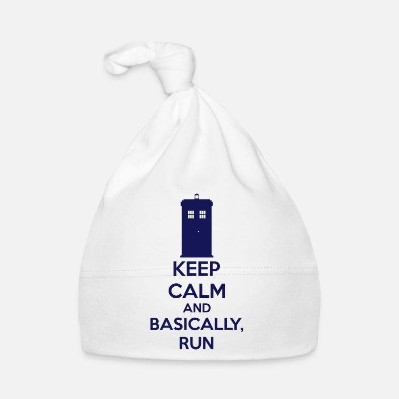 Keep Calm And Basically, Run Organic Baby Cap