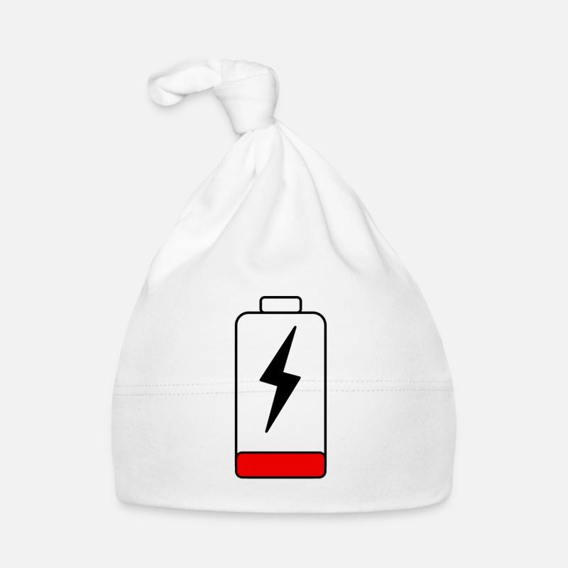 Batteries empty - Organic Baby Cap - white
