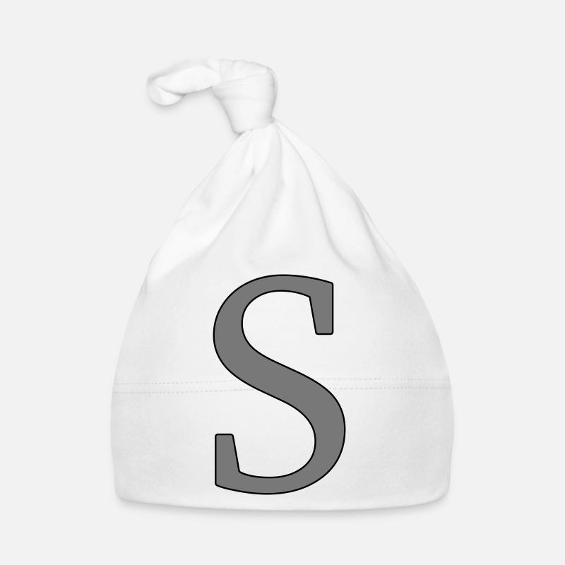 Letter S Initial letter Organic Baby Cap