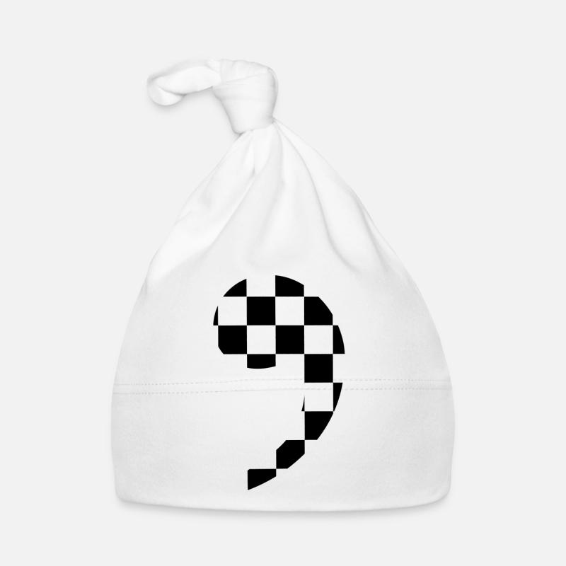 trendy checkered comma gift idea punctuation Organic Baby Cap