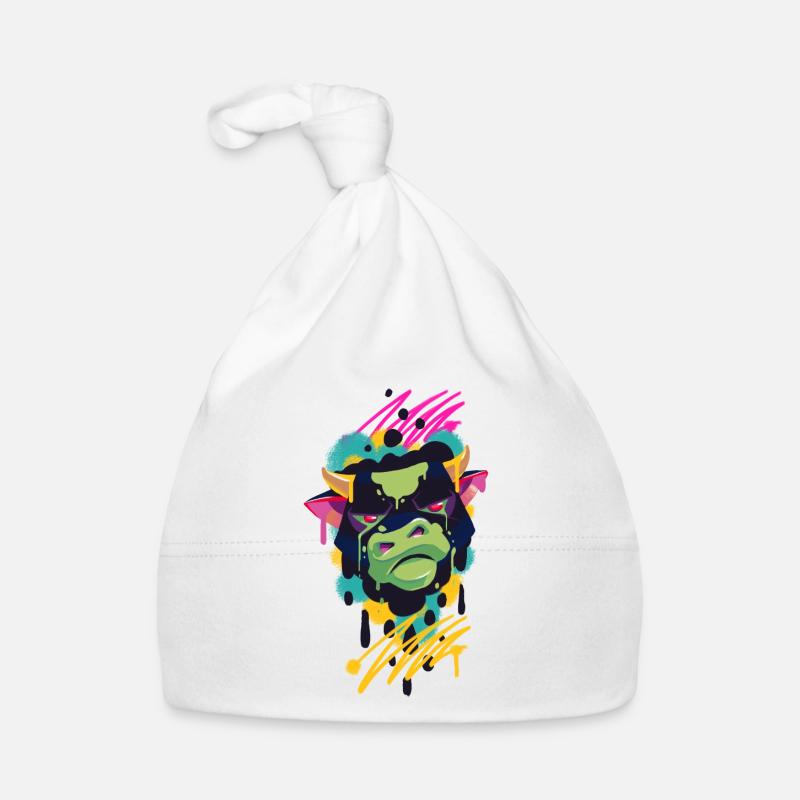 Un beau et drôle graffiti bull design Bonnet bio Bébé