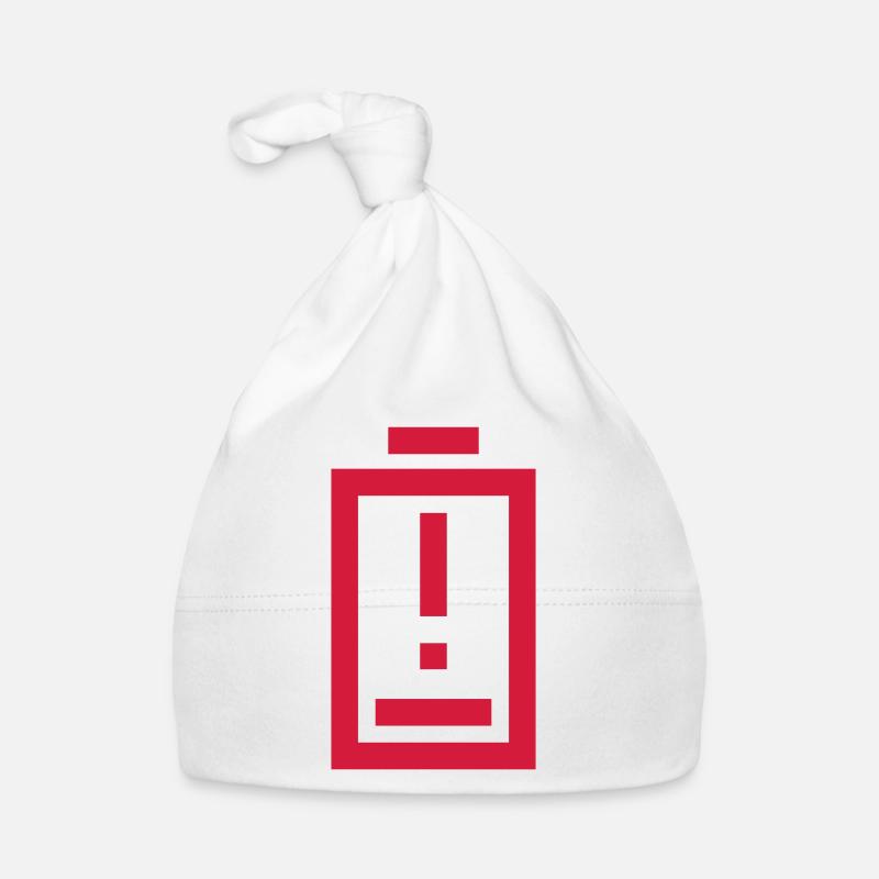 Warning Exclamation Point Battery Empty Organic Baby Cap