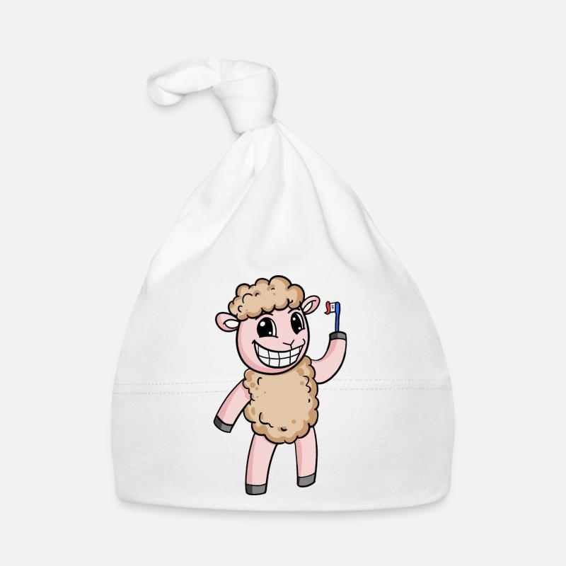 Moutons avec brosse à dents Bonnet bio Bébé