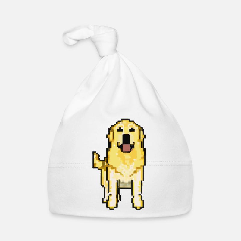 Golden Retriever Pixelated Pixel Dog Bonnet bio Bébé