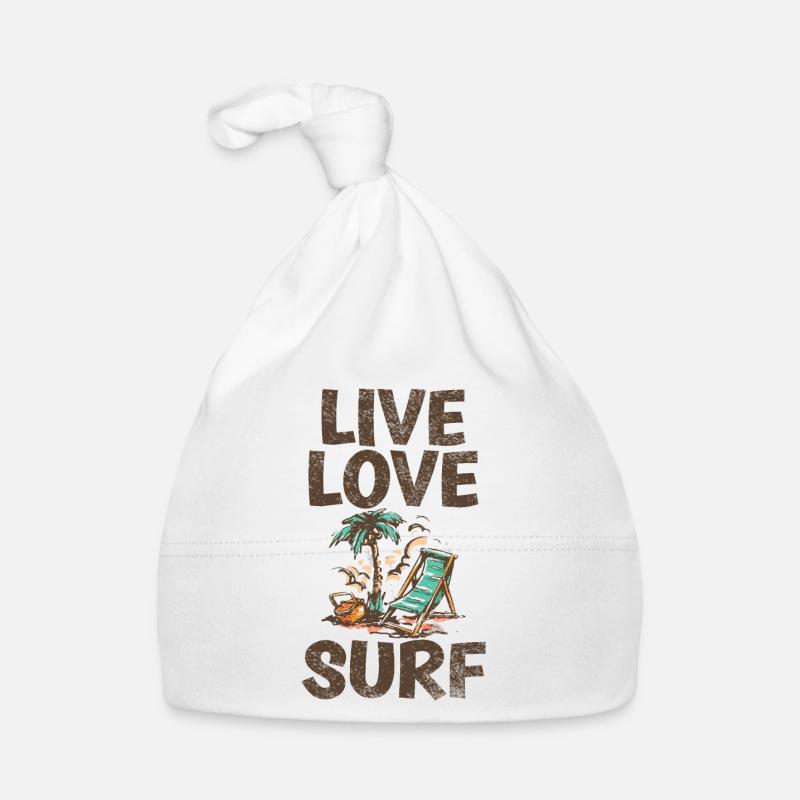 Live love-surf-cool saying for Organic Baby Cap