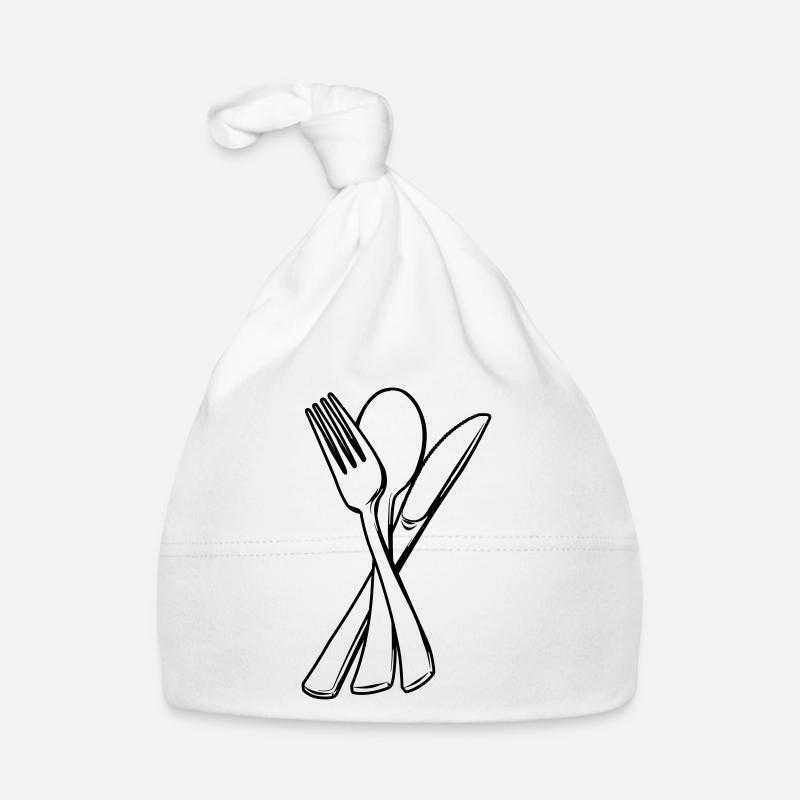 Messer, Gabel und Löffel transparent Baby Bio-Mütze