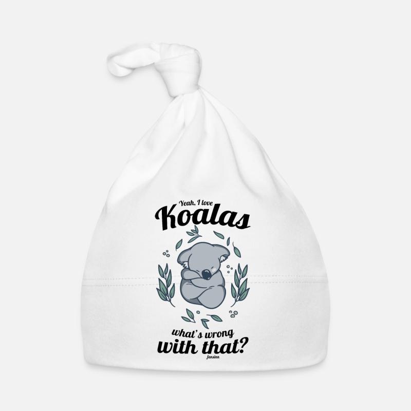 Koala amoureux koala koala mignon d’Australie - Bonnet bio Bébé - blanc