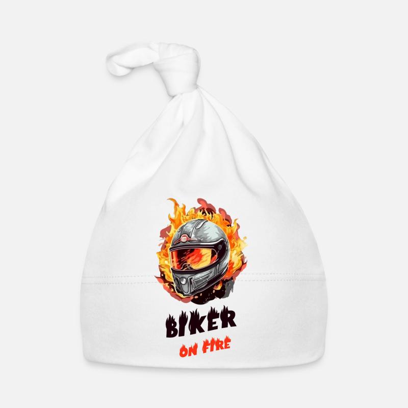 Motard en feu Bonnet bio Bébé