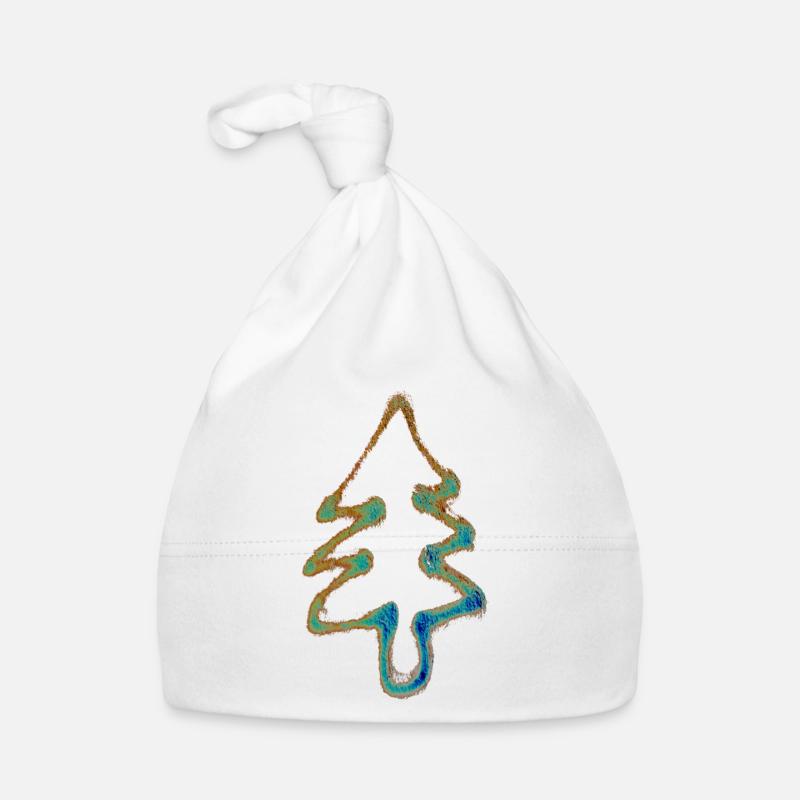 Christmas Tree False Colors Organic Baby Cap
