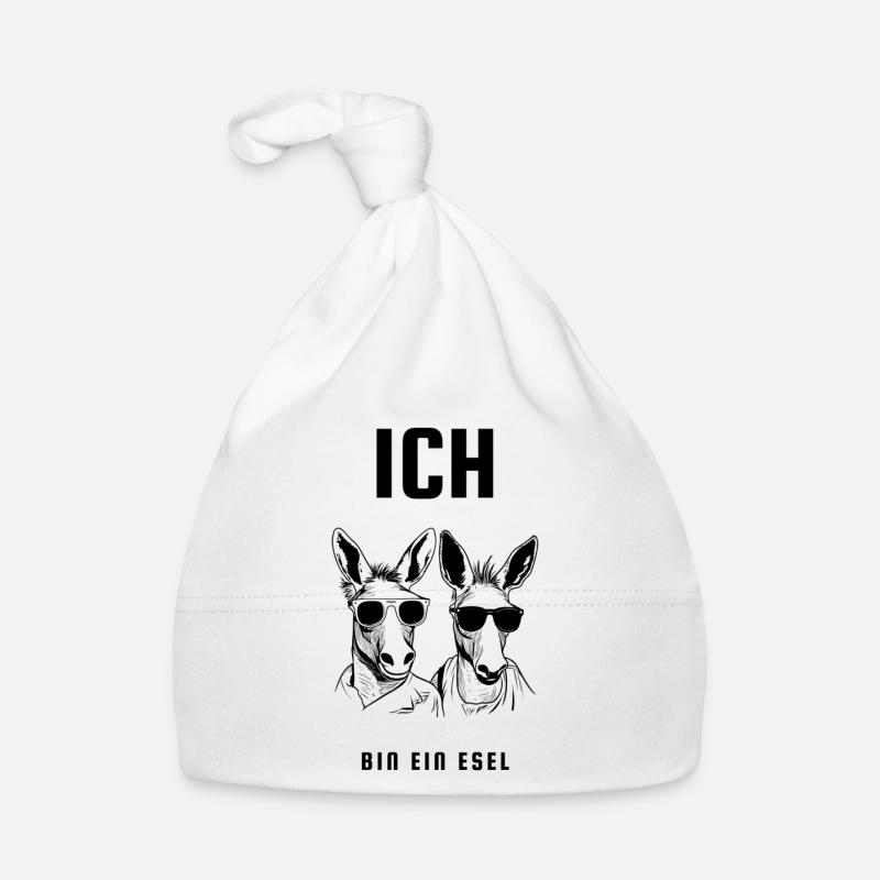 Ich bin ein Esel - Baby Bio-Mütze - Weiß