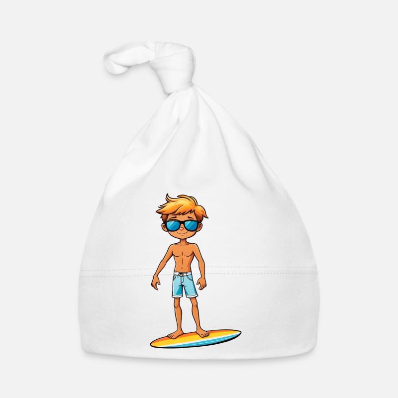 Cool Young Surfer Dude Boy Organic Baby Cap