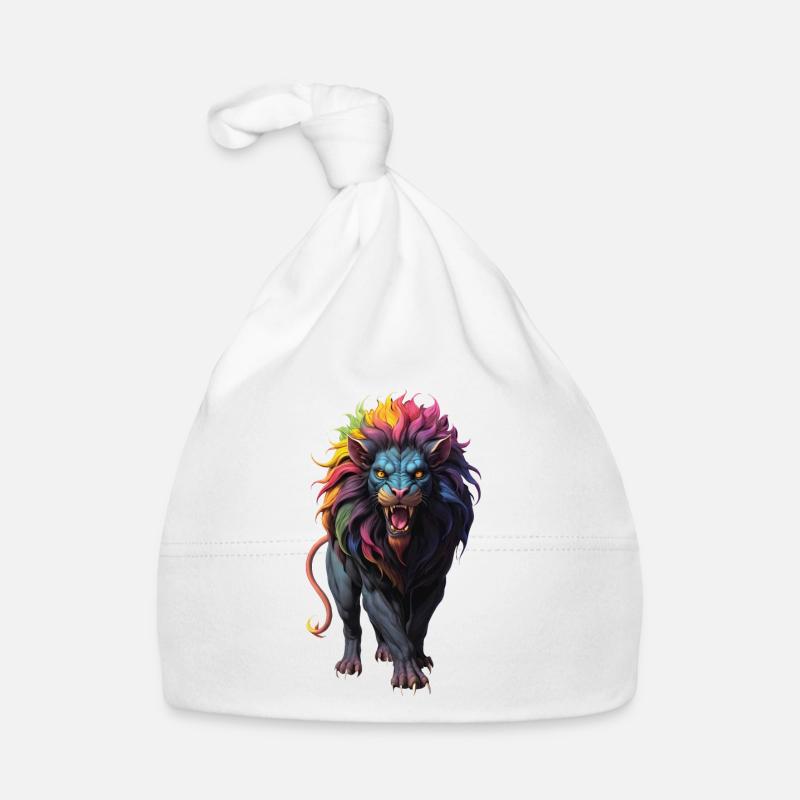 Multicolored Lion Organic Baby Cap
