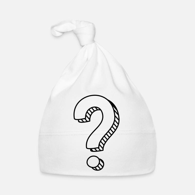 Fragezeichen mit Schatten einfarbig Baby Bio-Mütze