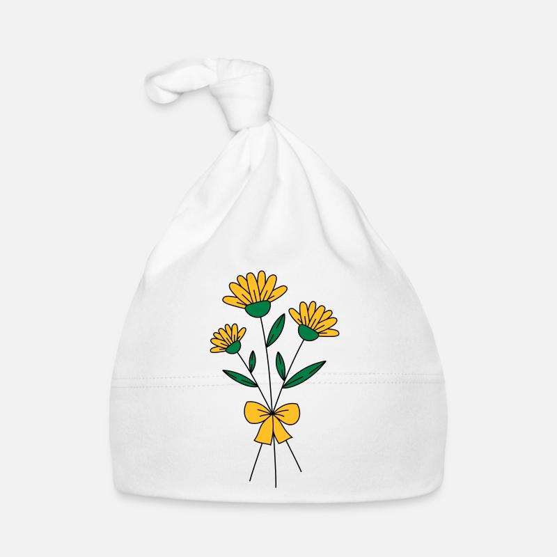 Blumenstrauss dreifarbig Baby Bio-Mütze