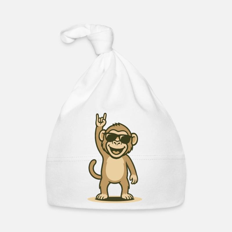 Cool rocker baboon with sunglasses Organic Baby Cap