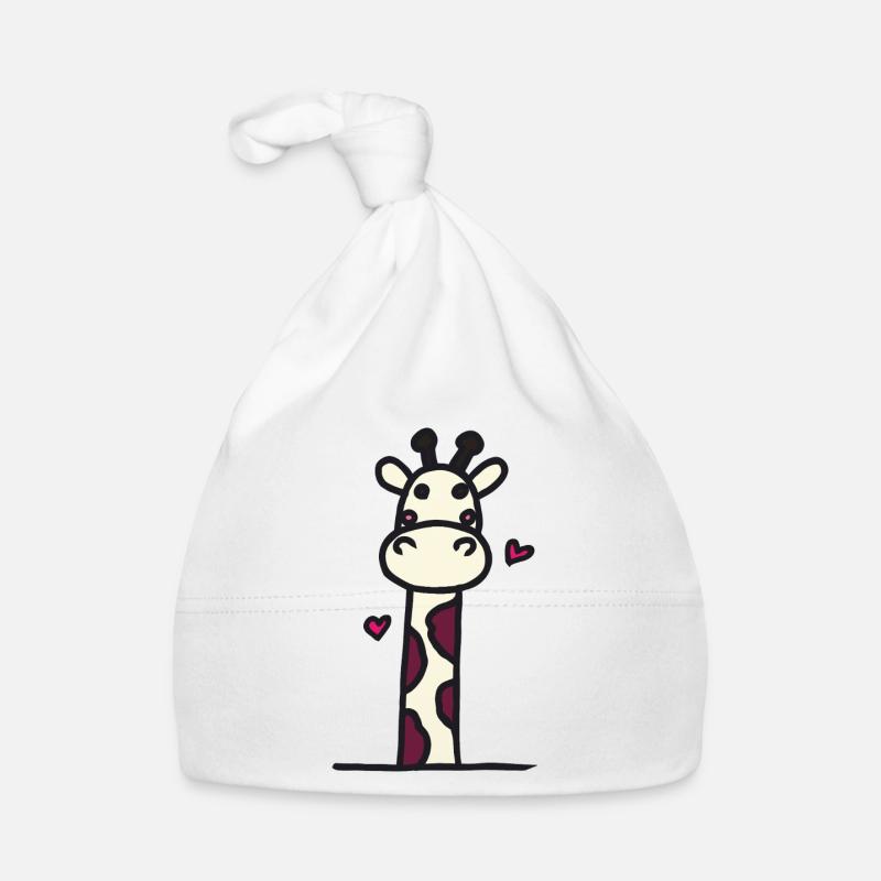 Verspielte Giraffe mit Herz-Details Baby Bio-Mütze