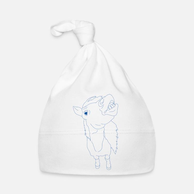 Drôle de cheval avec la gueule ouverte - Bonnet bio Bébé - blanc