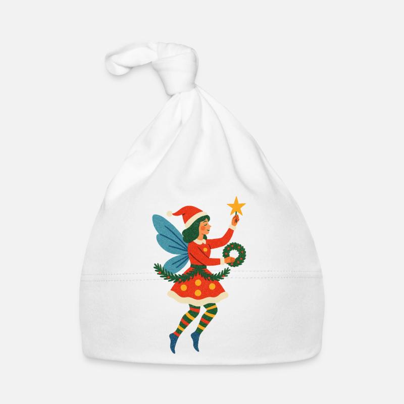 Illustration de Noël Fée Festive Bonnet bio Bébé