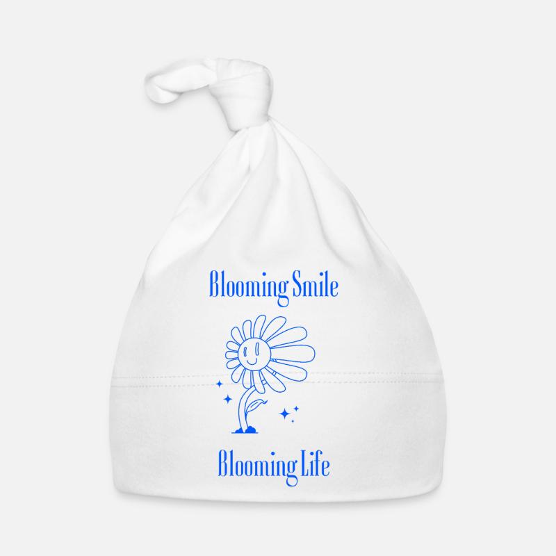 Blooming Smile – Blumengrafik mit Botschaft Baby Bio-Mütze