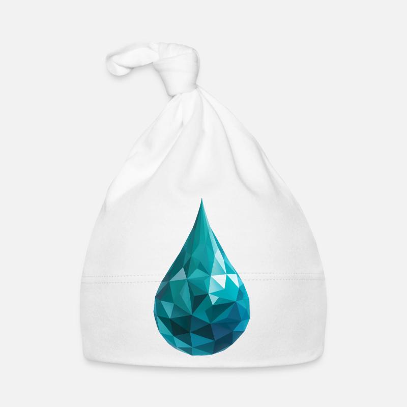 Wassertropfen - Cooles Low Poly Logo Baby Bio-Mütze