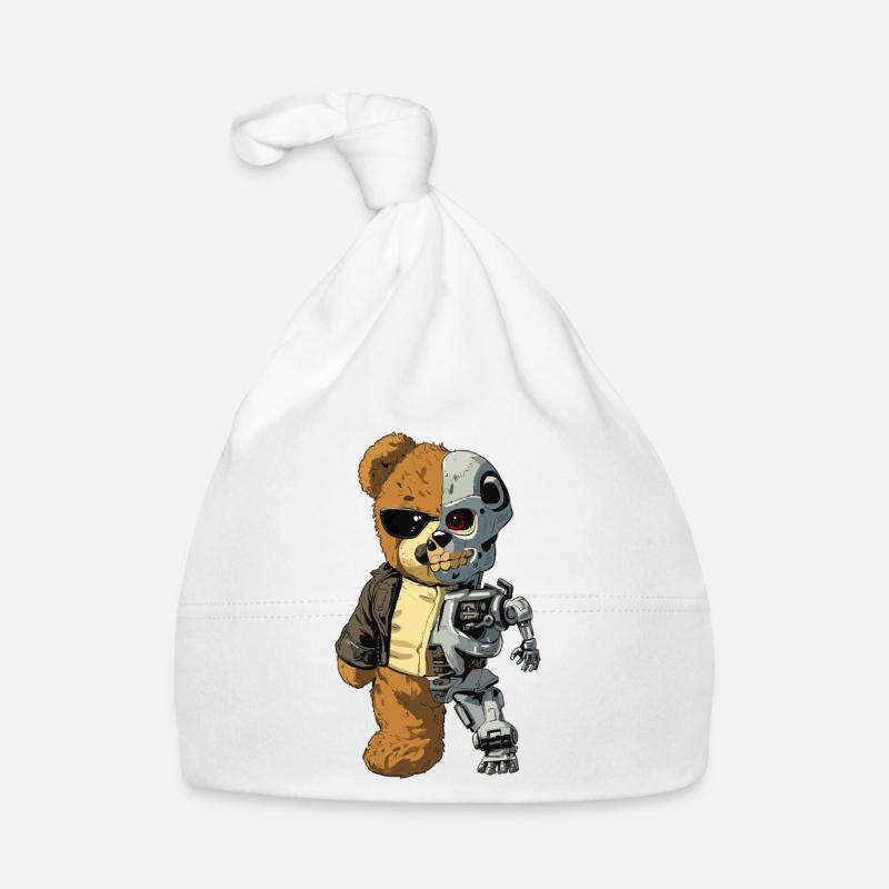 Bärenroboter Cyborg Baby Bio-Mütze