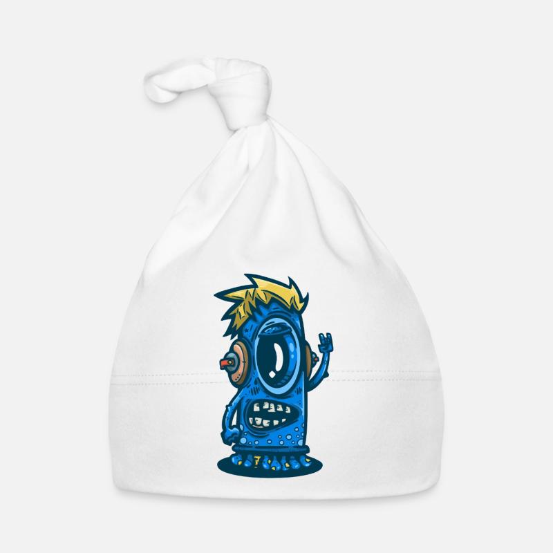 Blue Monster mit Kopfhörern Baby Bio-Mütze