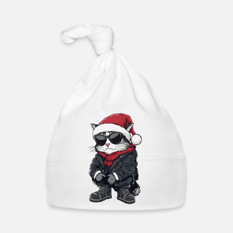 Chat Noël Hiver Bonnet bio Bébé