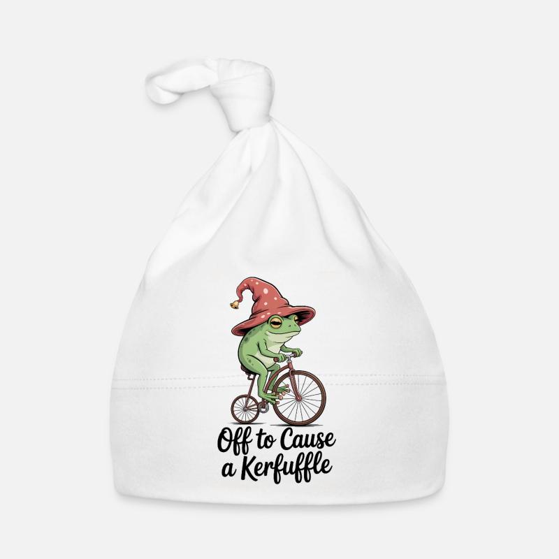 Off to cause a Kerfuffle - Cute Frog Memeshirt Organic Baby Cap