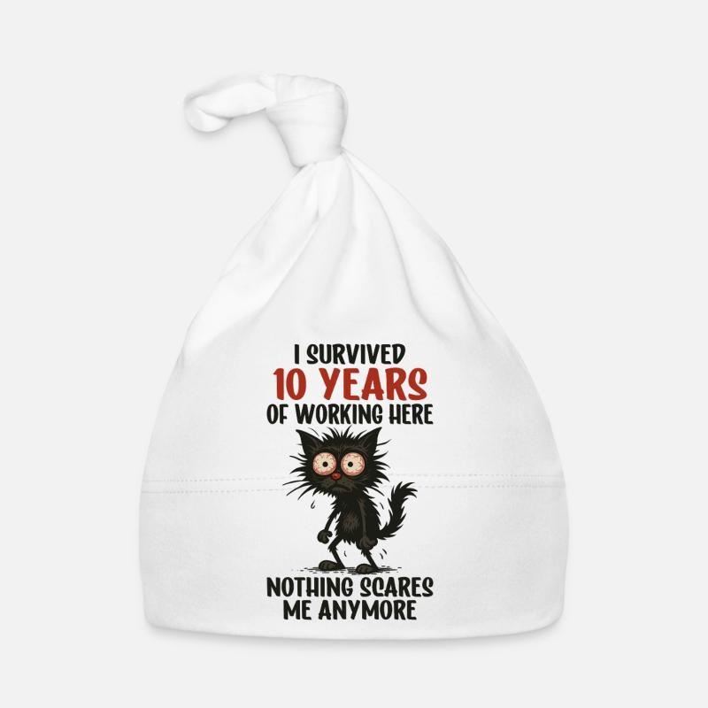 10 Year Company Anniversary Service Anniversary Work Organic Baby Cap