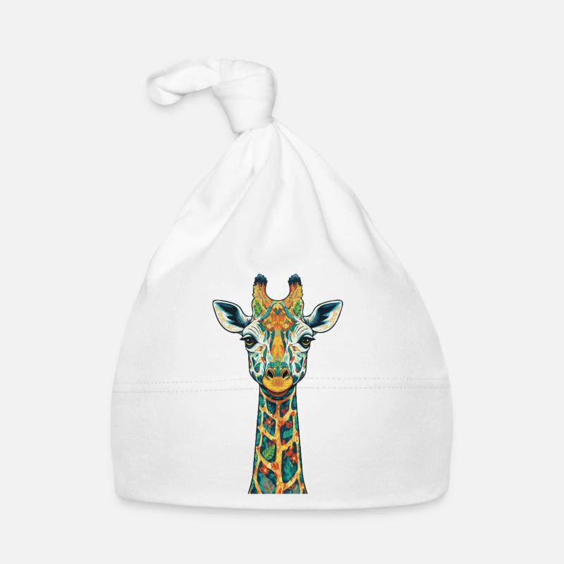 Bunte Giraffen-Kunstdrucke Baby Bio-Mütze
