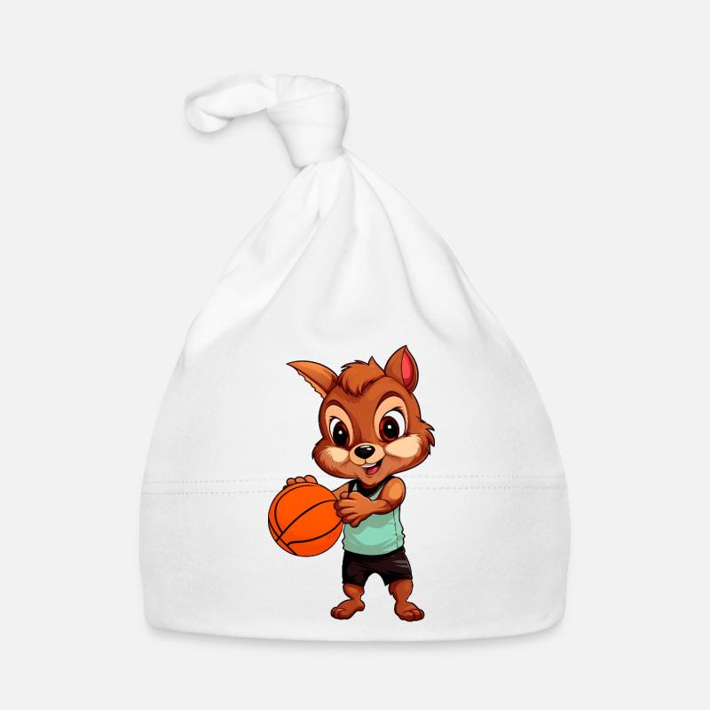 Squirrel Basketball Player Organic Baby Cap
