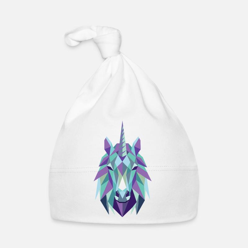 Polygone de licorne turquoise violet Bonnet bio Bébé