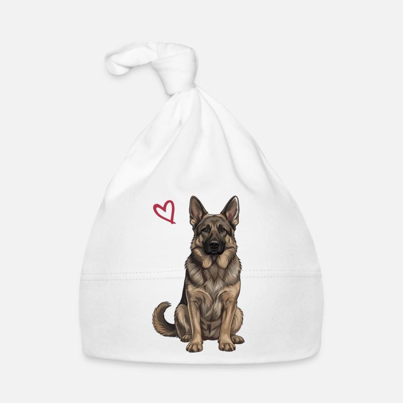 Black and Brown German Shepherd Organic Baby Cap