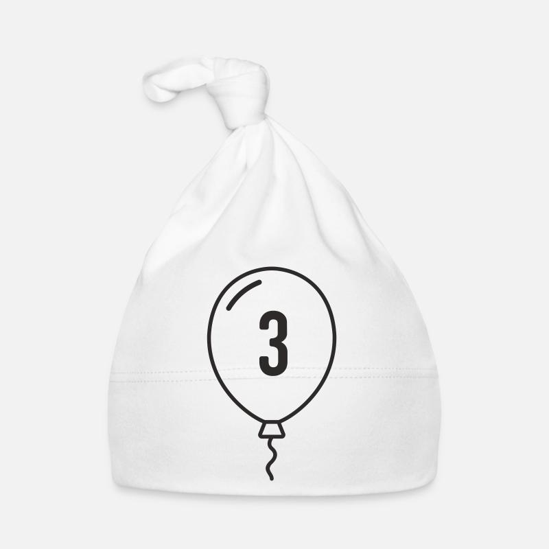 Ballon numéro 3 – Conception d’anniversaire et de fête Bonnet bio Bébé