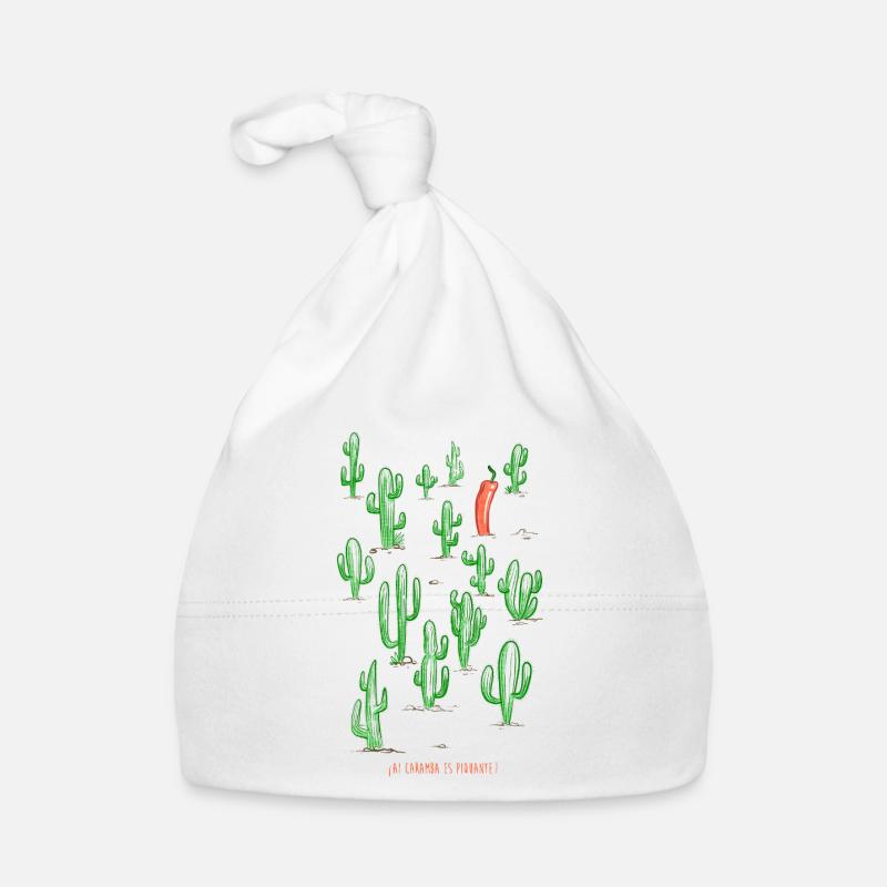 Cactus coloré et piment rouge Bonnet bio Bébé