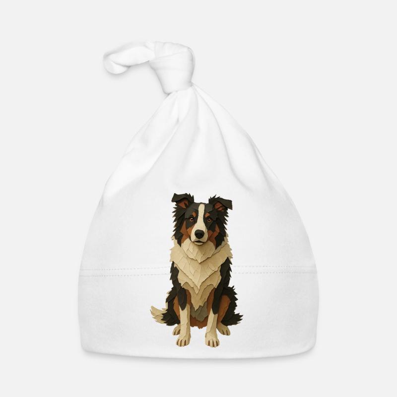 Layered Paper Collie Organic Baby Cap