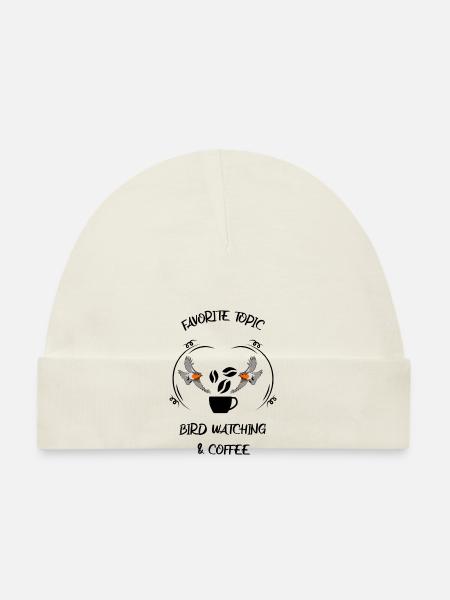 Bird Watching Bird Watching Birding Coffee - Organic Baby Cap - white - Front