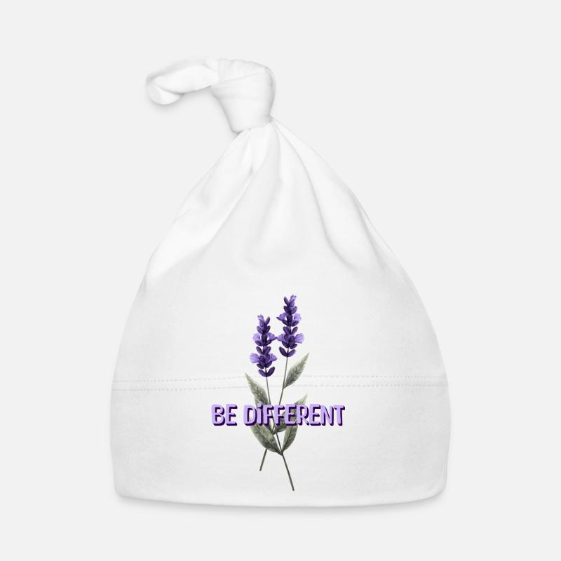 BE DIFFERENT – Lavendel Blumenliebe Affirmationen Baby Bio-Mütze