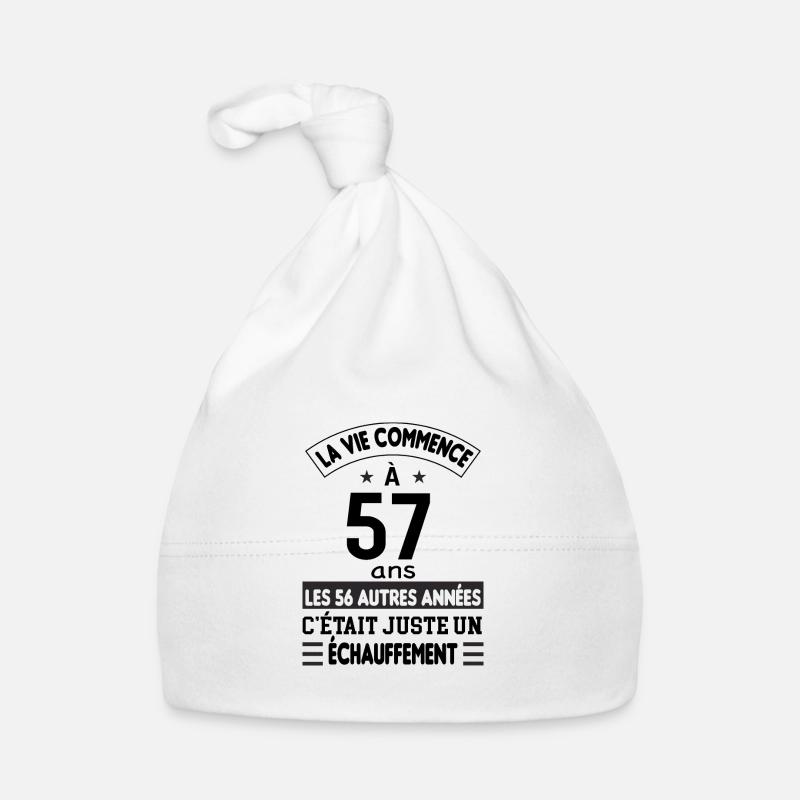 Cadeau anniversaire 57 ans Bonnet bio Bébé