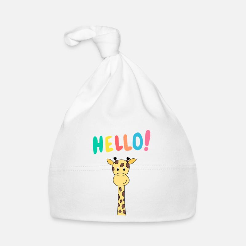 Giraffe says Hello – Animally cute motif Organic Baby Cap